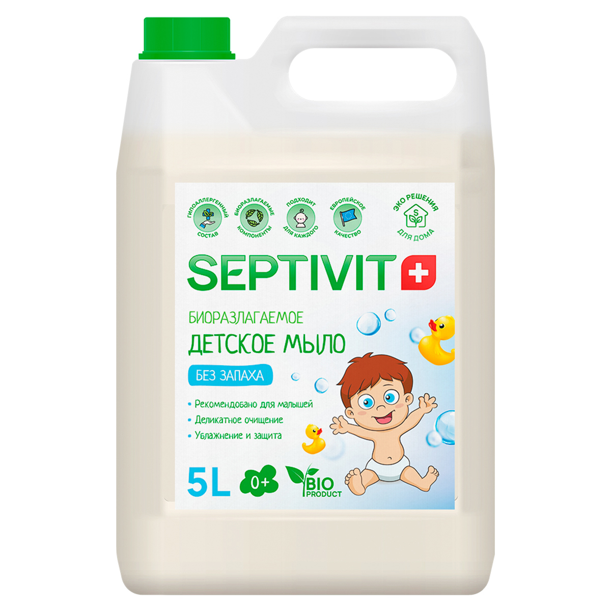 Жидкое мыло для рук Septivit SPTV_soap_baby_free 5 л ✳️ купить по цене  629.1 ₽/шт. в Казани с доставкой в интернет-магазине Лемана ПРО (Леруа  Мерлен)