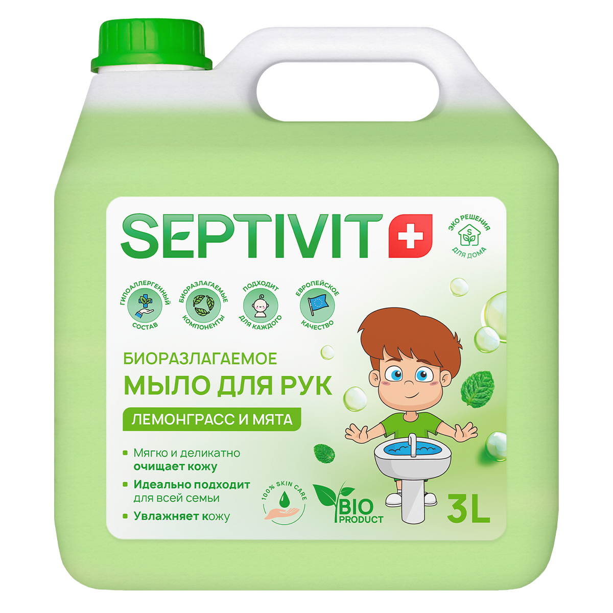 Жидкое мыло для рук Septivit Sptv_soap_fruit_lemongrassandmint_3000  Лемонграсс и мята 3 л ✳️ купить по цене null ₽/шт. в Кемерове с доставкой в  интернет-магазине Леруа Мерлен