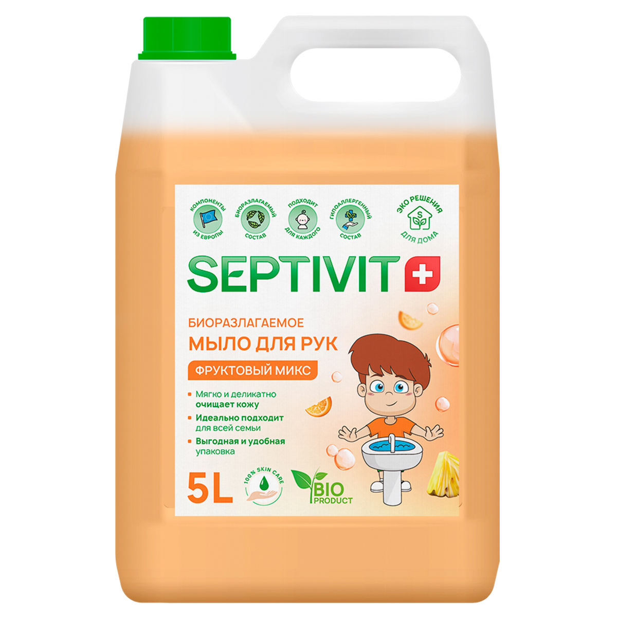 Жидкое мыло для рук Septivit Sptv_soap_fruit_fruitmix Фруктовый микс 5 л ✳️  купить по цене 629.1 ₽/шт. в Туле с доставкой в интернет-магазине Леруа  Мерлен