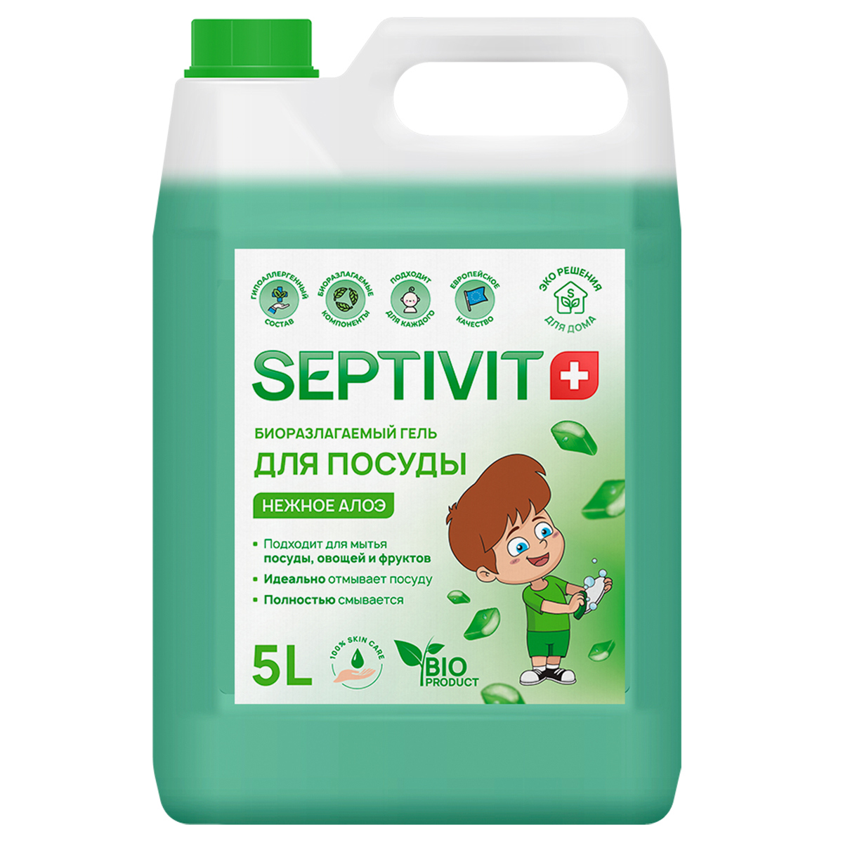 Средство для мытья посуды SEPTIVIT Premium Алоэ 5 л  –  .