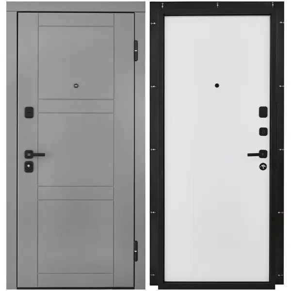 дверь входная металлическая лацио 96x201 см левая белая Дверь входная металлическая Лацио 96x201 см правая белая