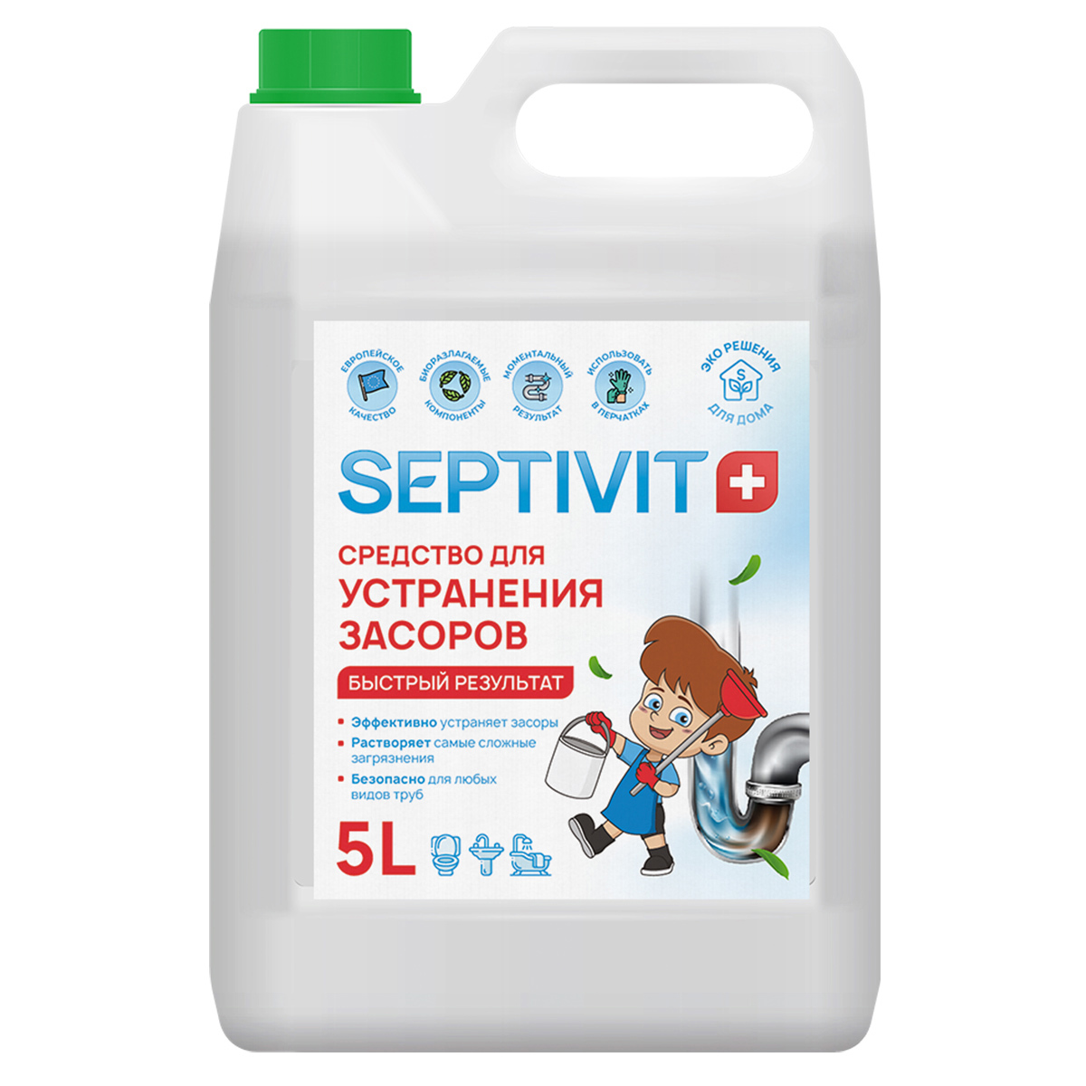 Жидкость для устранения засоров Septivit SPTV_5000_clean_trybi 5 л ✳️  купить по цене 674.1 ₽/шт. в Москве с доставкой в интернет-магазине Леруа  Мерлен