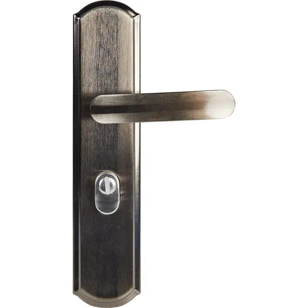 Ручка дверная межкомнатная на планке правая, матовый хром/черный никель