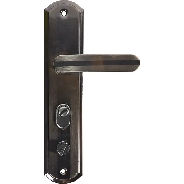 Ручка дверная межкомнатная на планке левая, матовый хром/черный никель торшер tandem 2x60вт e27 никель