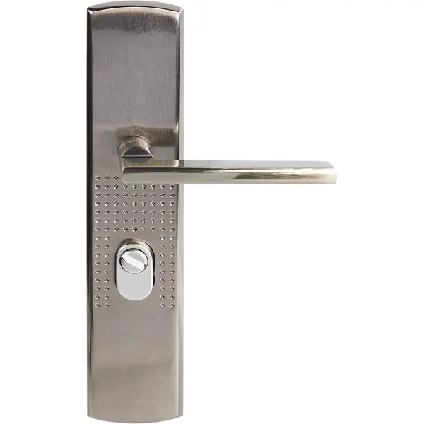 Ручка дверная межкомнатная на планке 200 (108)x68 мм правая, матовый никель ручка дверная межкомнатная на планке правая матовый никель