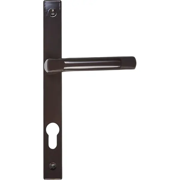 Ручка дверная для узкопрофильных замков на планке 26x85 мм, цвет коричневый петля дверная универсальная med0062 05 1 107x132x35 мм алюминий коричневый