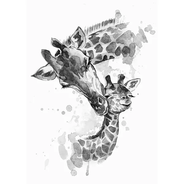 Канвас Семья жирафов 50x70 см