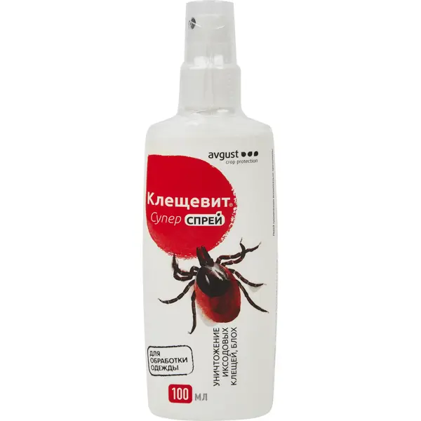 Спрей для защиты от клещей Клещевит «Супер спрей» 100 мл эжектор от клещей муравьев и других насекомых 1 л