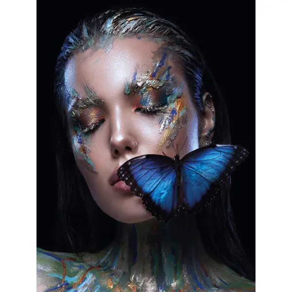 Картина на стекле Модель и бабочки AG 40-213 40x50 см картина на стекле балерина 40x50 см