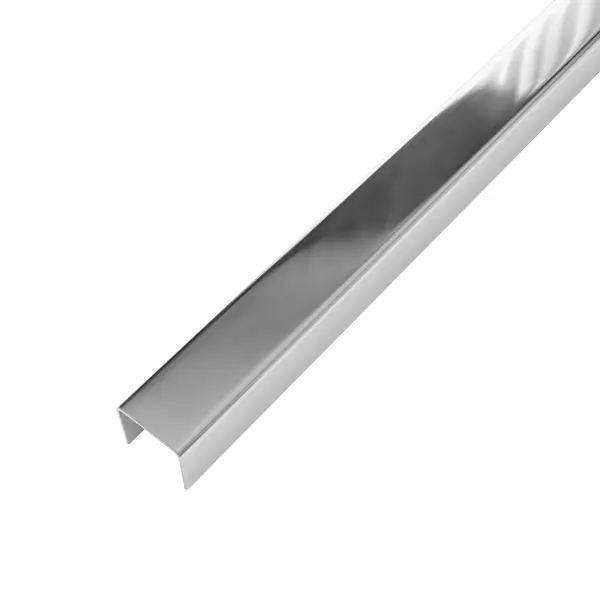 Профиль окантовочный для плитки Alprofi ПП 15НСП.2700.001 270 см нержавеющая сталь цвет серый внутренний алюминиевый профиль для плитки лука