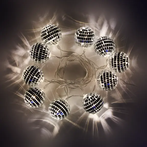 фото Электрогирлянда диско шары 10 ламп 2 м ip20 без бренда
