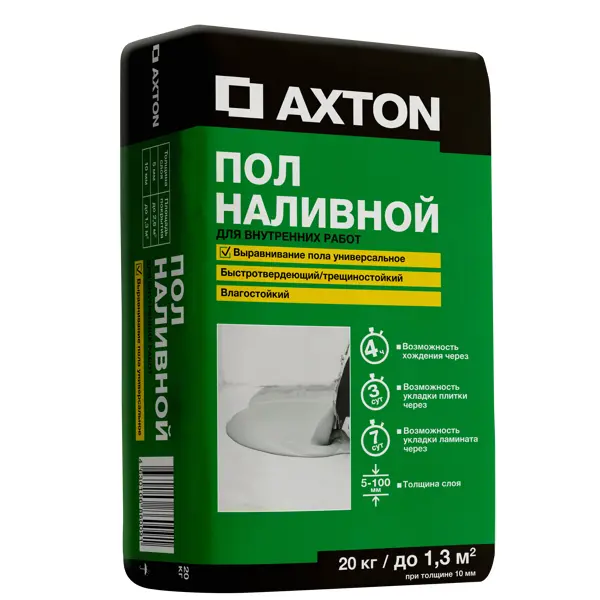 Наливной пол Axton 20 кг шпатлевка axton для osb белый 1 кг