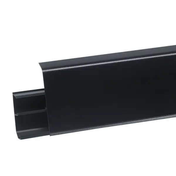 Плинтус напольный ПВХ 80 мм x 2.18 м цвет матовый черный ударопрочный влагостойкий напольный плинтус под покраску decor dizayn