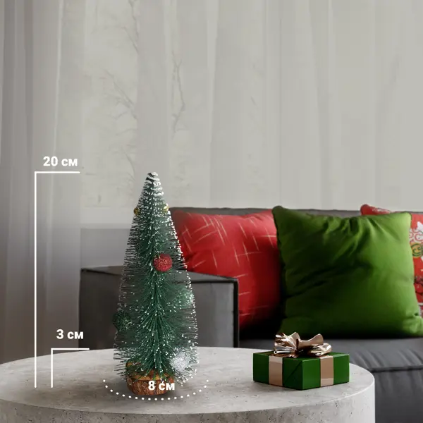 Ель искусственная новогодняя заснеженная с украшениями 20 см заснеженная новогодняя искусственная напольная елка urm