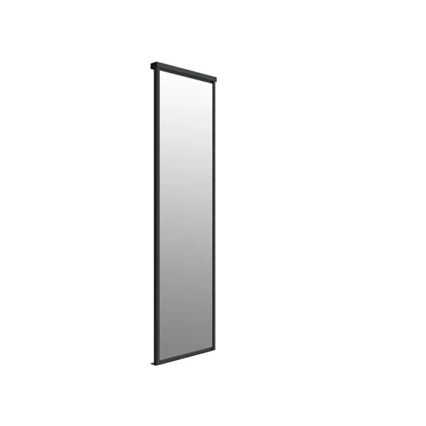 фото Дверь-купе 90.4x245.5 см алюминий зеркало/черный без бренда
