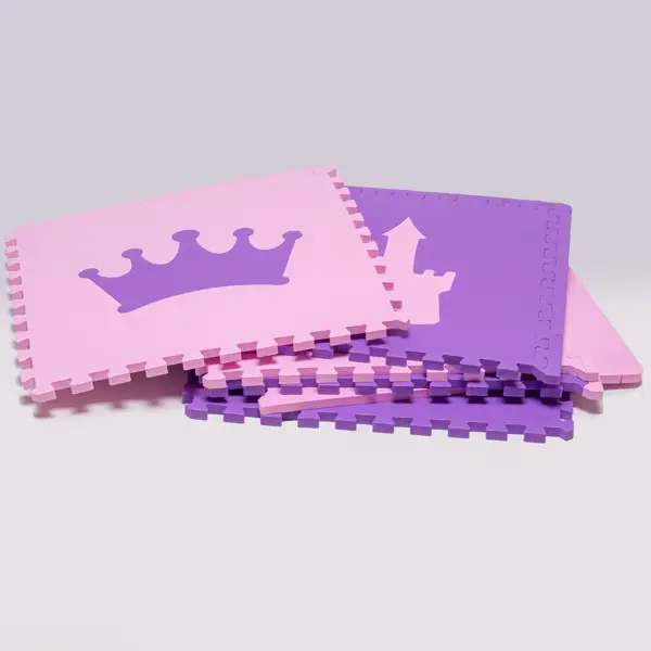 фото Мягкий пол пазл принцесса 46x46 см цвет фиолетовый/розовый без бренда