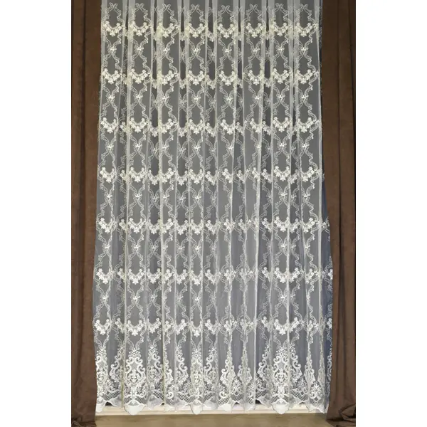 Тюль 1 м/п Корд сетка 280 см цвет бежево-серый плетеный стул из роупа марсель бежево серый