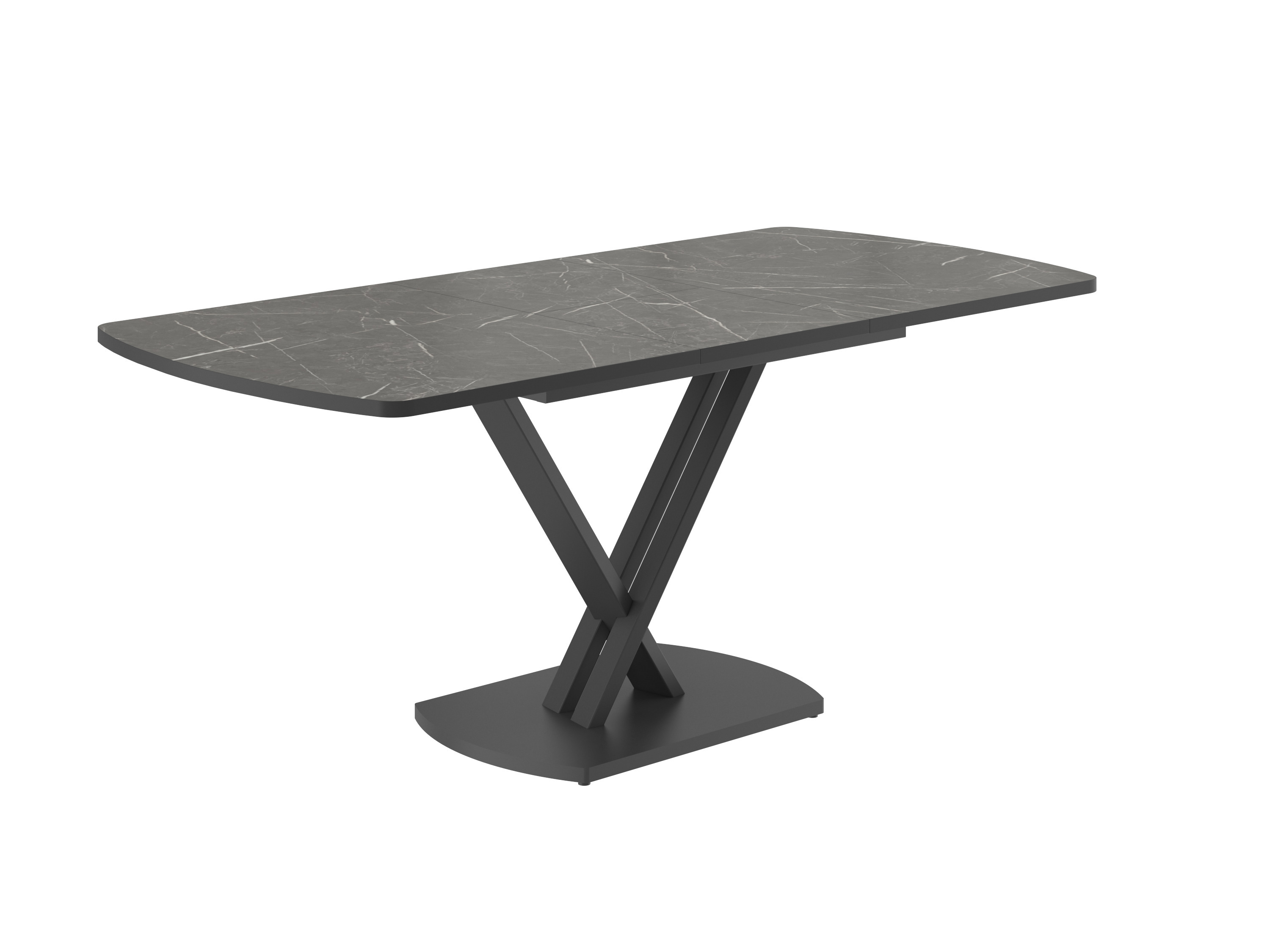 Серый овальный кухонный стол