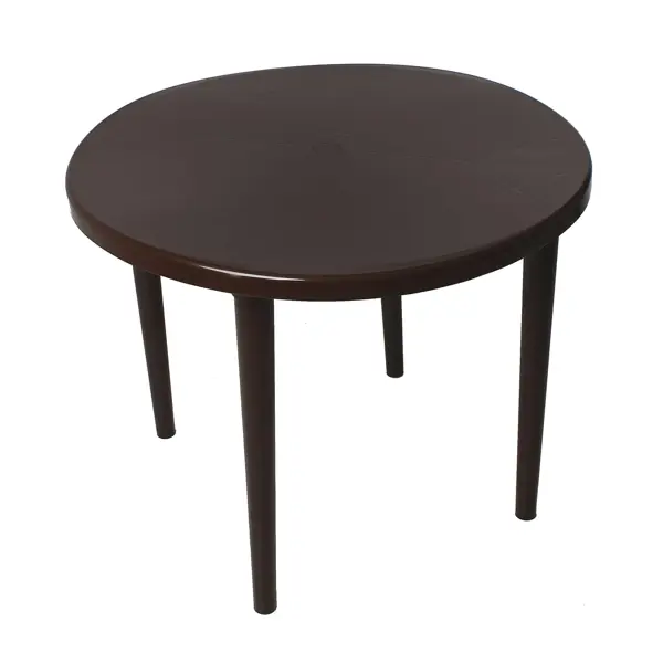 Стол садовый круглый складной 90x90x71 см полипропилен шоколадный складной стол norfin