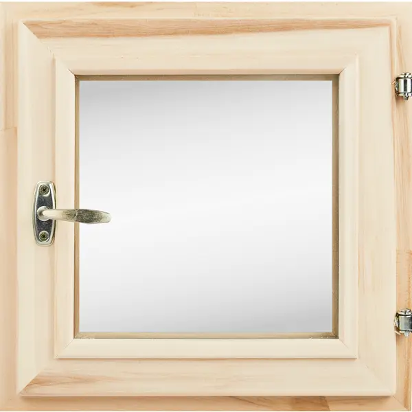 Окно для бани деревянное одностворчатое Липа 400x400 мм (ВхШ) поворотное однокамерный стеклопакет цвет натуральный окно деревянное двустворчатое сосна 1160x1170 мм вхш однокамерный стеклопакет натуральный