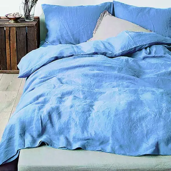 фото Комплект постельного белья rustic blue полутораспальный полисатин синий без бренда