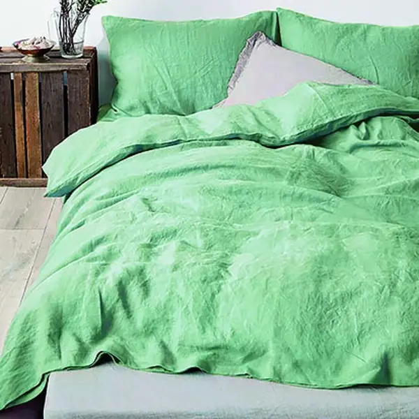 фото Комплект постельного белья rustic grass полутораспальный полисатин зелёный без бренда