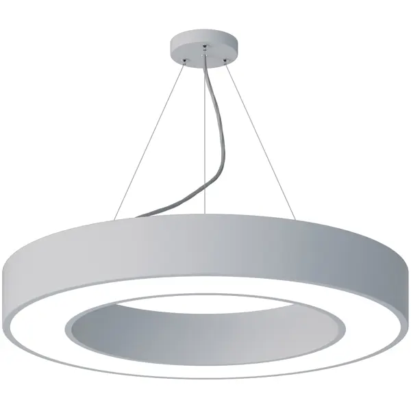 фото Светильник подвесной светодиодный «geometria» ring 5 м² нейтральный белый свет 3200 лм цвет белый без бренда