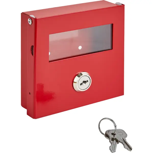 Ключница на 1 ключ 10.5х10.3х3.2 см ключница длина 11 см отдел на кнопке 7 карабинов красный