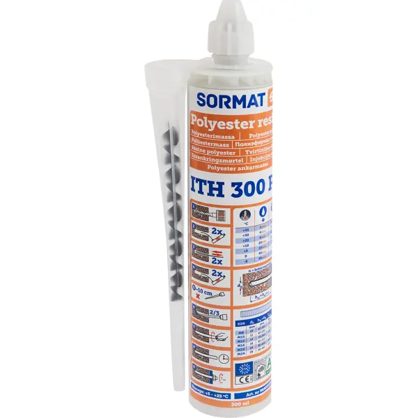 Комплект для инжекции Sormat ITH 300 PE анкер химический sormat ith 585 epoxe для бетона кирпича керамзита и камня