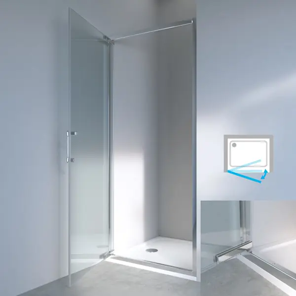 фото Комплект профилей и фурнитуры для распашной душевой двери sensea easy 90 см цвет хром