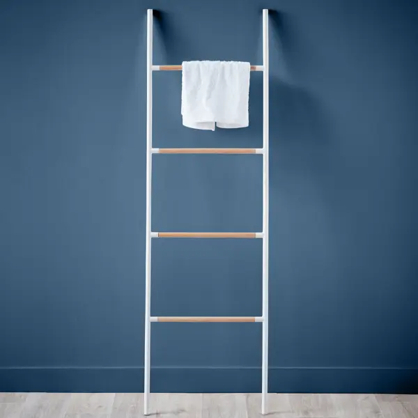 фото Держатель для полотенец sensea scandi лестница напольный цвет белый