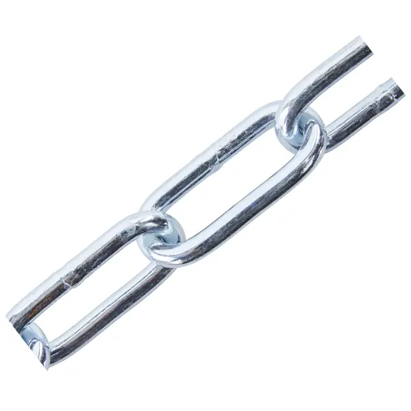 Цепь Standers оцинкованная сталь длинное звено 6 мм 5 м/уп. цепь стальная standers длинное звено 2 мм 5 м уп