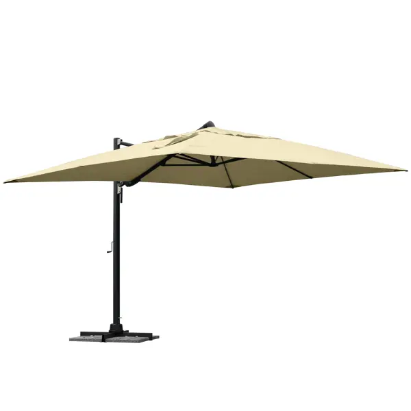 Зонт с боковой опорой Naterial Sombra 392x293 см h270 прямоугольный бежевый подставка для садового зонта naterial sombra