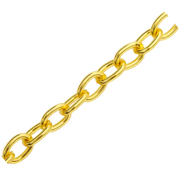Цепь Standers латунированная сталь скрученное звено 2 мм 2.5 м/уп. цвет желтый цепь со стразами с голографией 3 5 мм 9 ± 1 м цвет золотой