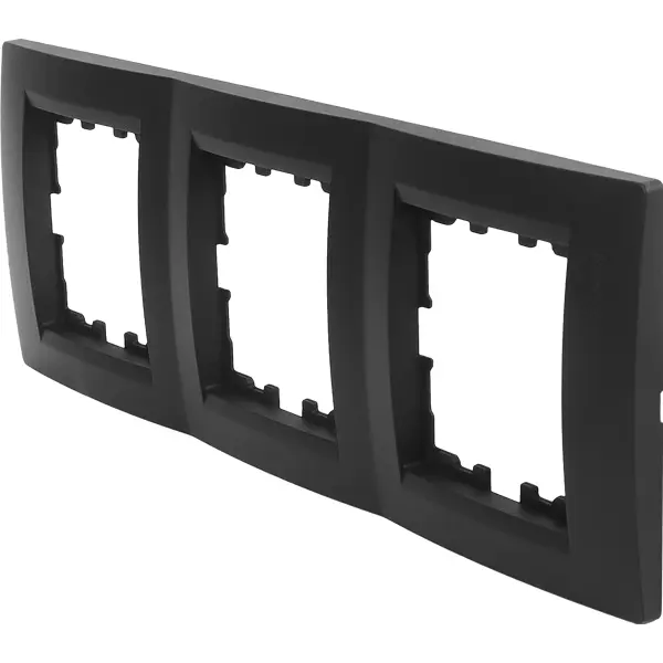 Рамка для розеток и выключателей Lezard Karina 3 поста вертикальная цвет черный бархат трехместная вертикальная рамка lezard
