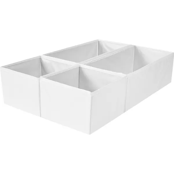 Набор коробок без крышки полиэстер 15x31x11/15x15x11 см цвет белый 4 шт ножки для конвектора теплофон granit с колесами белый