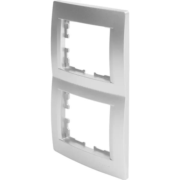 Рамка для розеток и выключателей Lezard Karina 2 поста вертикальная цвет матовый серый вертикальная четырехместная рамка lezard
