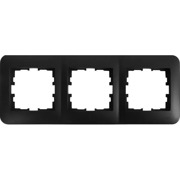 Рамка для розеток и выключателей Lezard Karina Life 3 поста горизонтальная цвет черный бархат