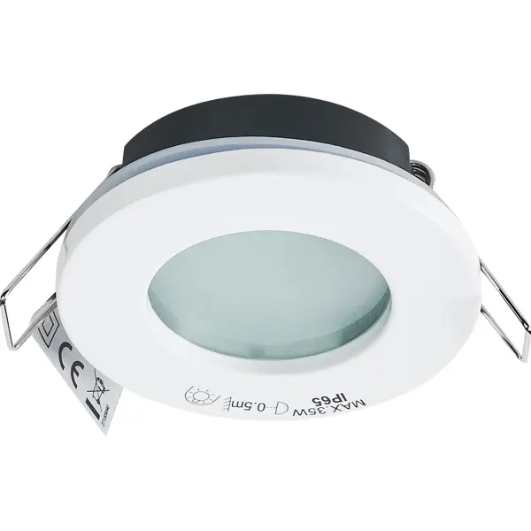 фото Корпус встраиваемого точечного светильника lecco, без патрона, под gu10/gu5.3 82мм ip65 материал алюминий цвет белый inspire