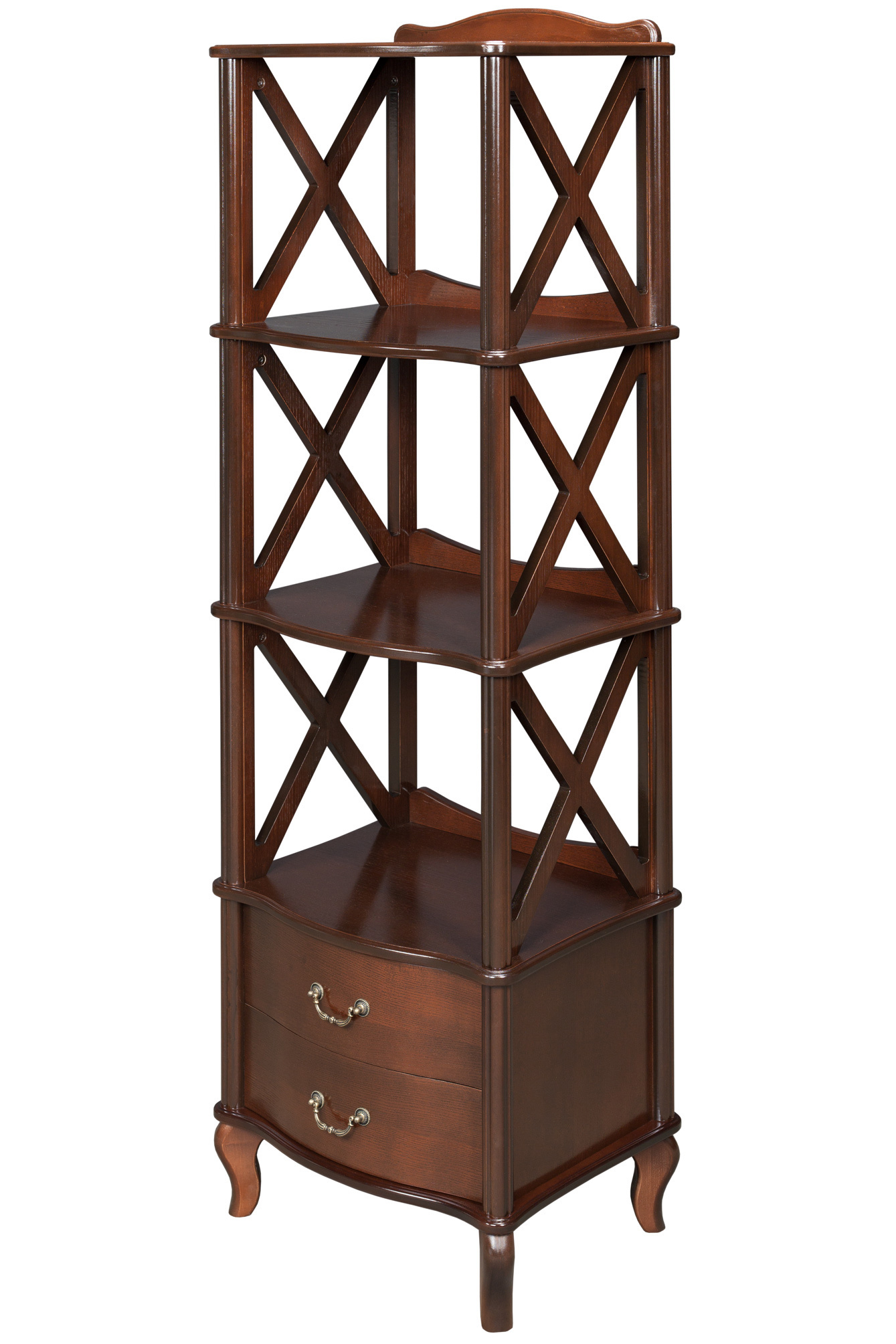 этажерка угловая деревянная напольная высокая