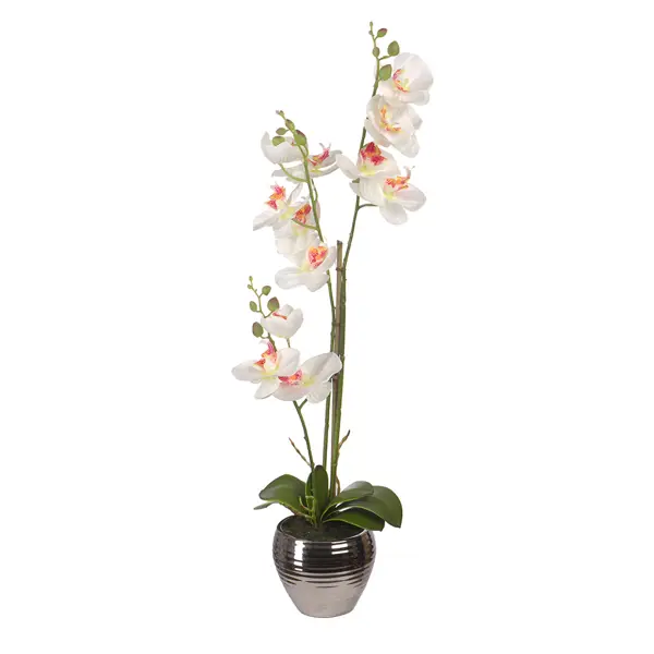 фото Искусственное растение орхидеи h62 см ткань белый без бренда