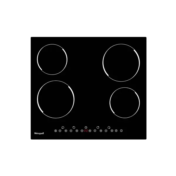 фото Электрическая варочная панель weissgauff hv 640 b 58x52 58 см 4 конфорки цвет черный