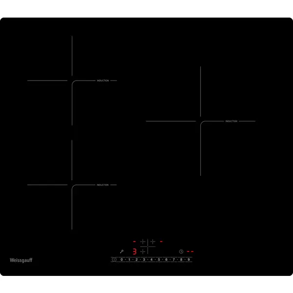 Индукционная варочная панель Weissgauff HI 630 BSC 59 см 3 конфорки цвет черный
