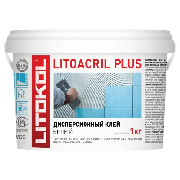 фото Клей для плитки готовый litokol litoacril plus 1 кг