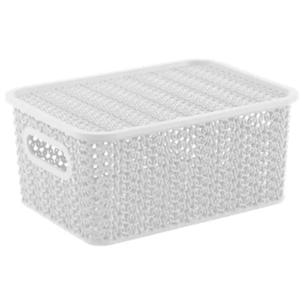 Корзинка Violet Вязь 23.5x17.3x10.6 см прямоугольная цвет белый корзинка для хранения plast team oslo 26 6x22 1x15 1 см овальная молочный