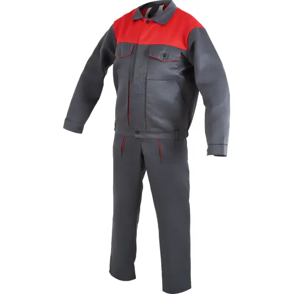 Костюм рабочий Спец-1 цвет серо-красный размер 48-50 рост 170-176 см куртка спец