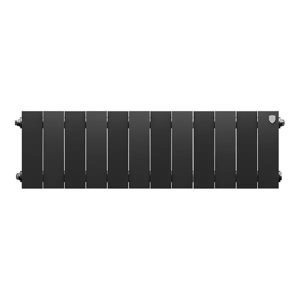 Радиатор Royal Thermo Pianoforte 200/100 биметалл 12 секций боковое подключение цвет черный подставка для сортировки писем и бумаг 5 ти секций brauberg germanium металл черный 231968