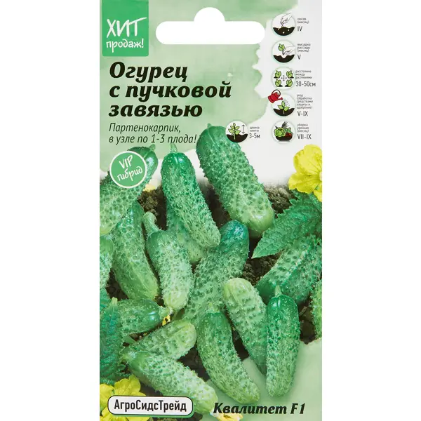 Семена овощей Агросидстрейд огурец с пучковой завязью Квалитет F1 5 шт.