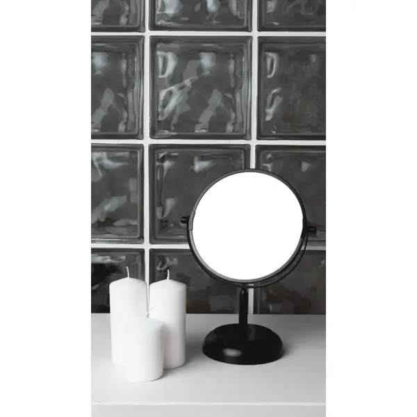 Зеркало косметическое настольное Swensa двустороннее 17 см цвет чёрный зеркало косметическое настольное two dolfins увеличительное 17 см