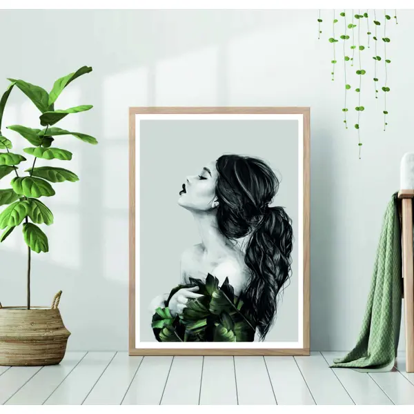Постер 28 картин Силуэт девушки. Черно-белый рисунок 70x50 см без рамы по  цене 870 ₽/шт. купить в Тольятти в интернет-магазине Леруа Мерлен